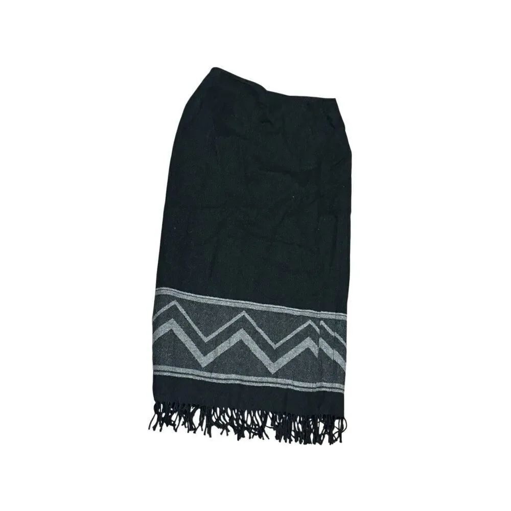 Vintage Jones country wool blend maxi fringe skirt 10 M western